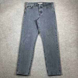 Levis Premium Wedgie Jeans Womens Size 30 Black Denim Button Fly